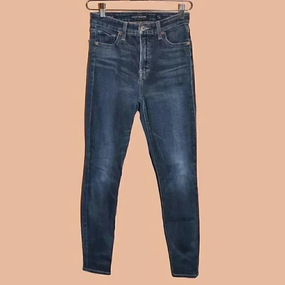 Lucky Brand High Waisted Dark Skinny Jeans Size‎ 2/26 Fall Casual Denim Pants